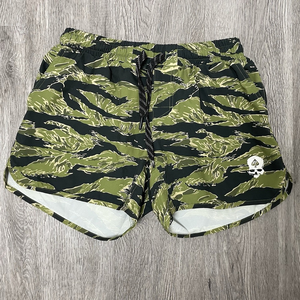Zero Foxtrot Shorts Men's Medium Green Tiger Camo 5" Inseam Running Hiking